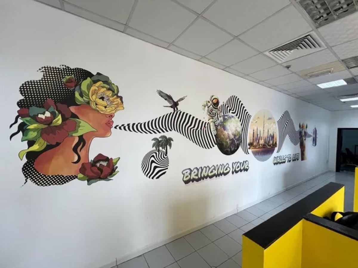 Wallora creative office mural - Bringing Your Walls to Life - custom wall printing Dubai
